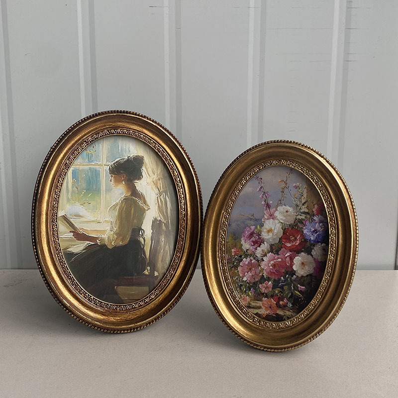 Resin Art Photo Frame - Vintage Avrupa Rölyef Altın Fotoğraf Çerçevesi