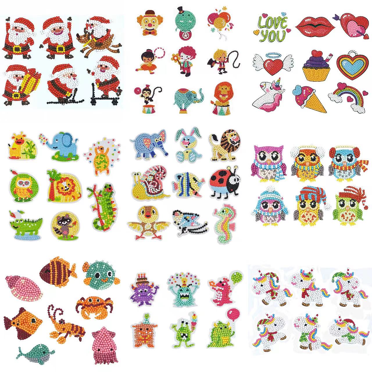 Resin Art Kit - Elmas boyama çıkartmalar 5D DIY karikatür