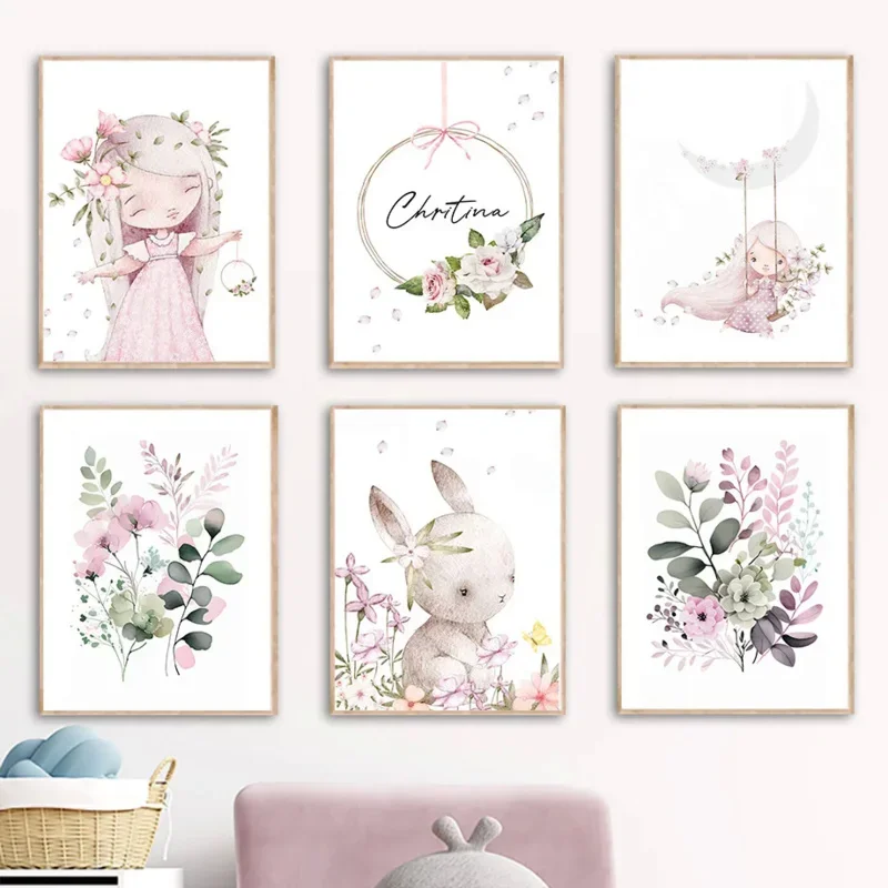 Resin Art Aesthetic - İskandinav Karikatür Estetiği Duvar Sanatı Pembe