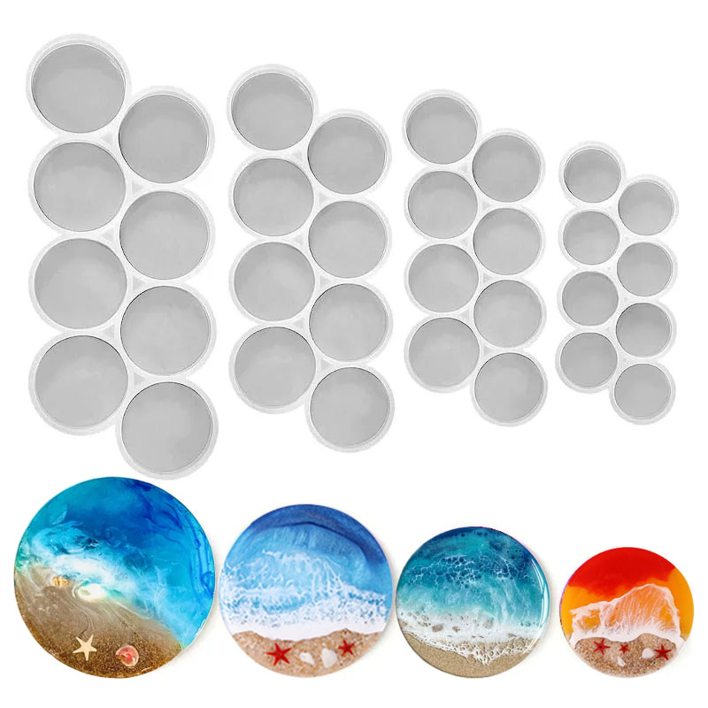 Resin Art Kit With Molds - 1.25-2 inç Daire Kavramalı Yuvarlak Silikon