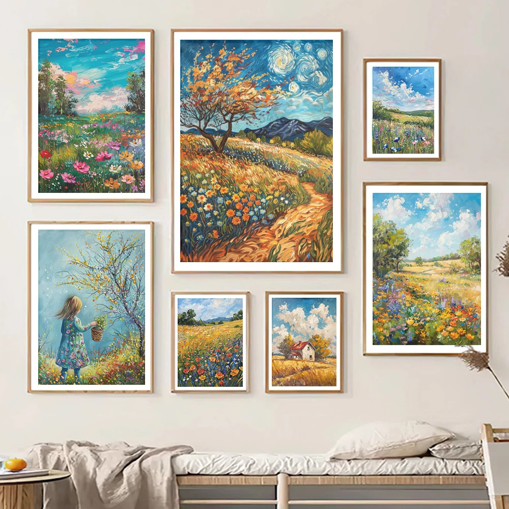 Resin Art Aesthetic - Avrupa Kırsal Manzara Estetik Sanat Posterleri