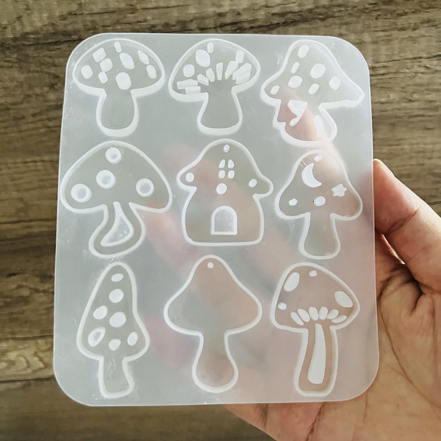 Resin Art Kit With Molds - Çok Stil Mantar Küpe Kolye Delikli