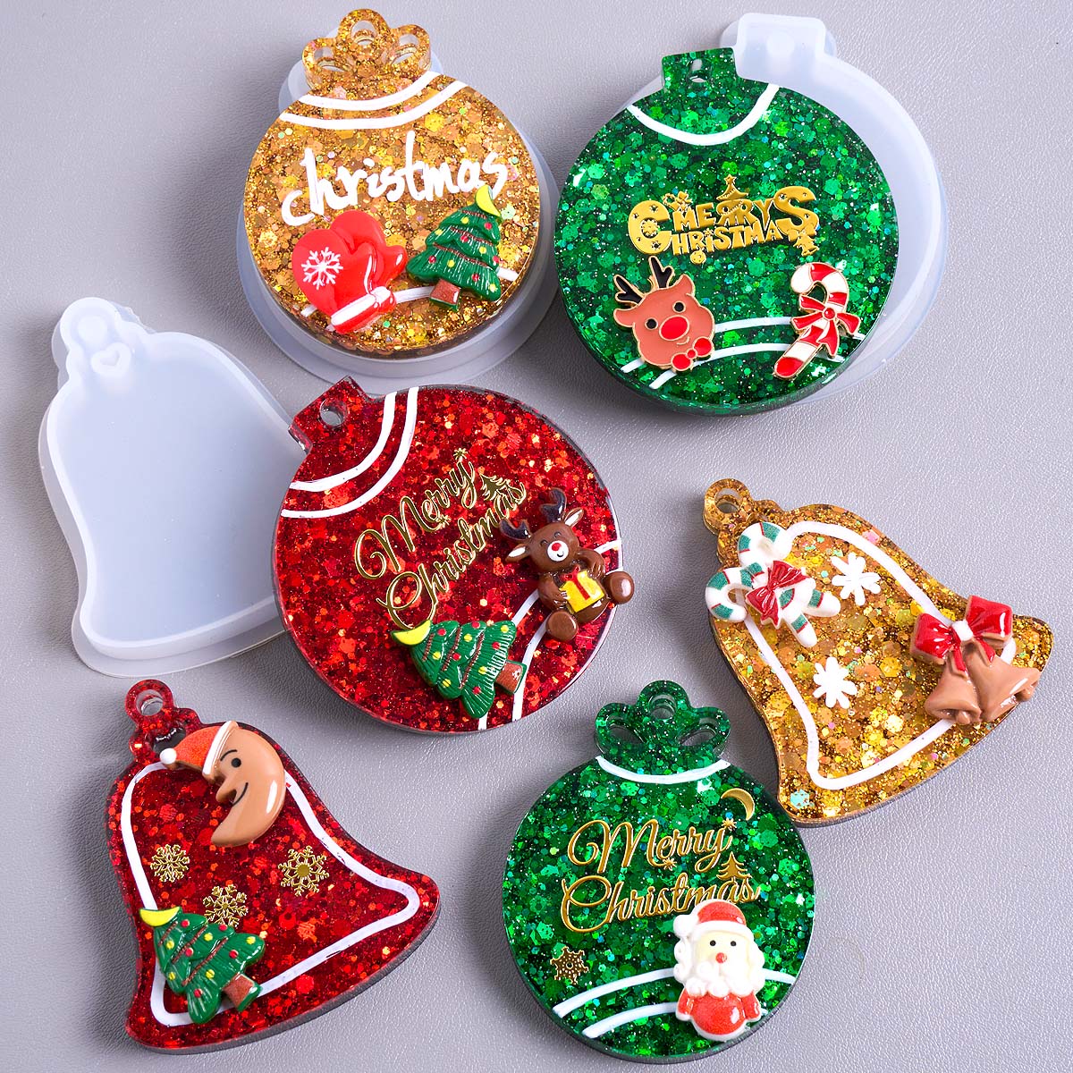 Resin Art Kit With Molds - Noel Etiketi Kolye silikon kalıp DIY