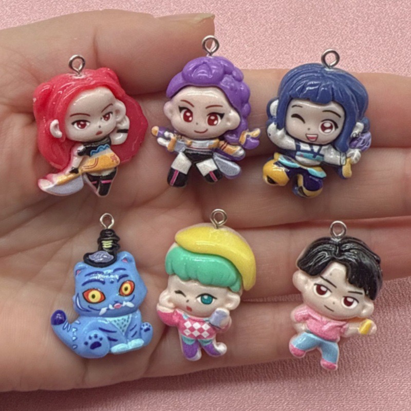 Resin Art Handmade - 10 adet reçine karikatür kolye ucu,