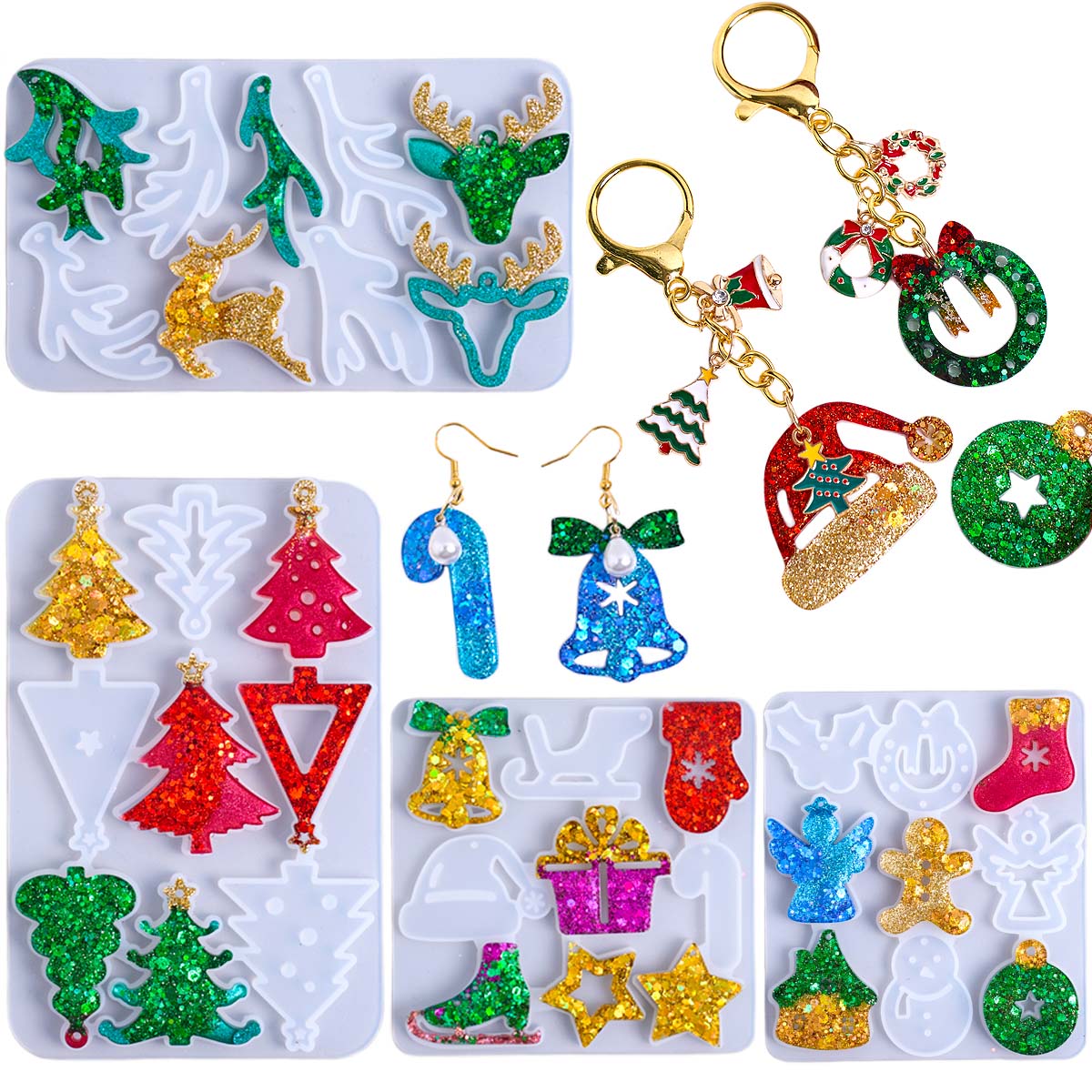 Resin Art Kit With Molds - Noel Küpe Kolye silikon kalıp DIY