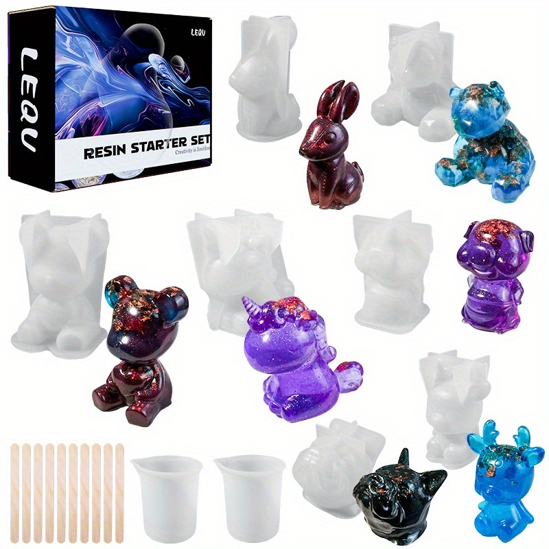 Resin Art Kit With Molds - 19 Parça Reçine Kalıp Seti, Reçine