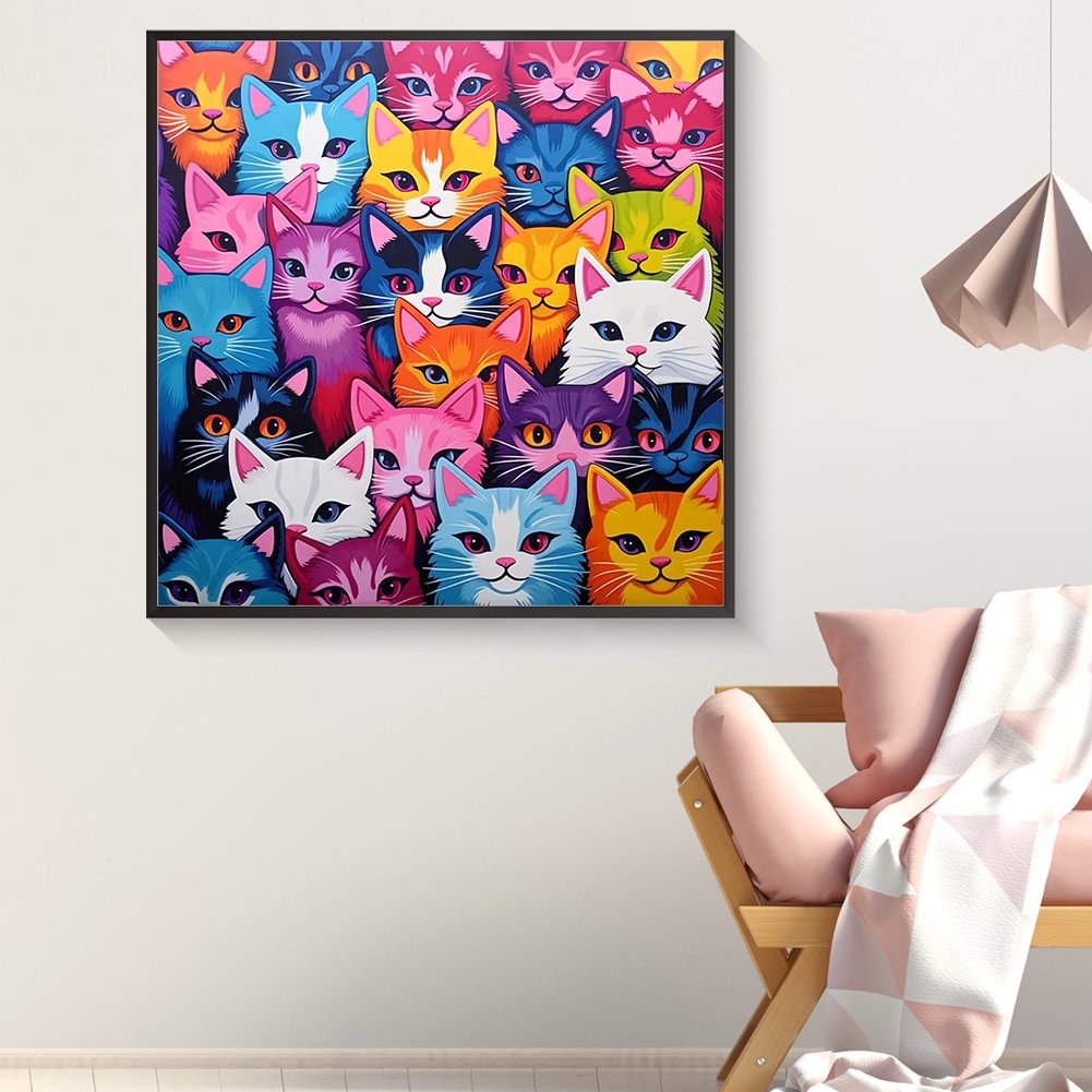Resin Art Kit - Elmas Boyama Ailesi Renkli Bebek Kedi