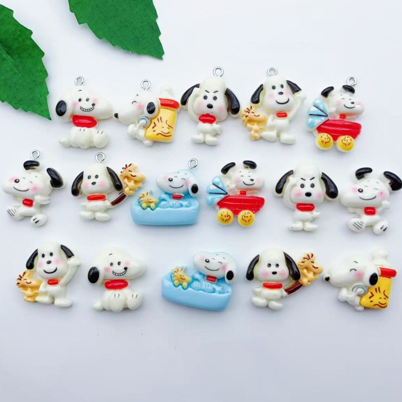 Resin Art Handmade - 12 adet reçine karikatür köpek kolye