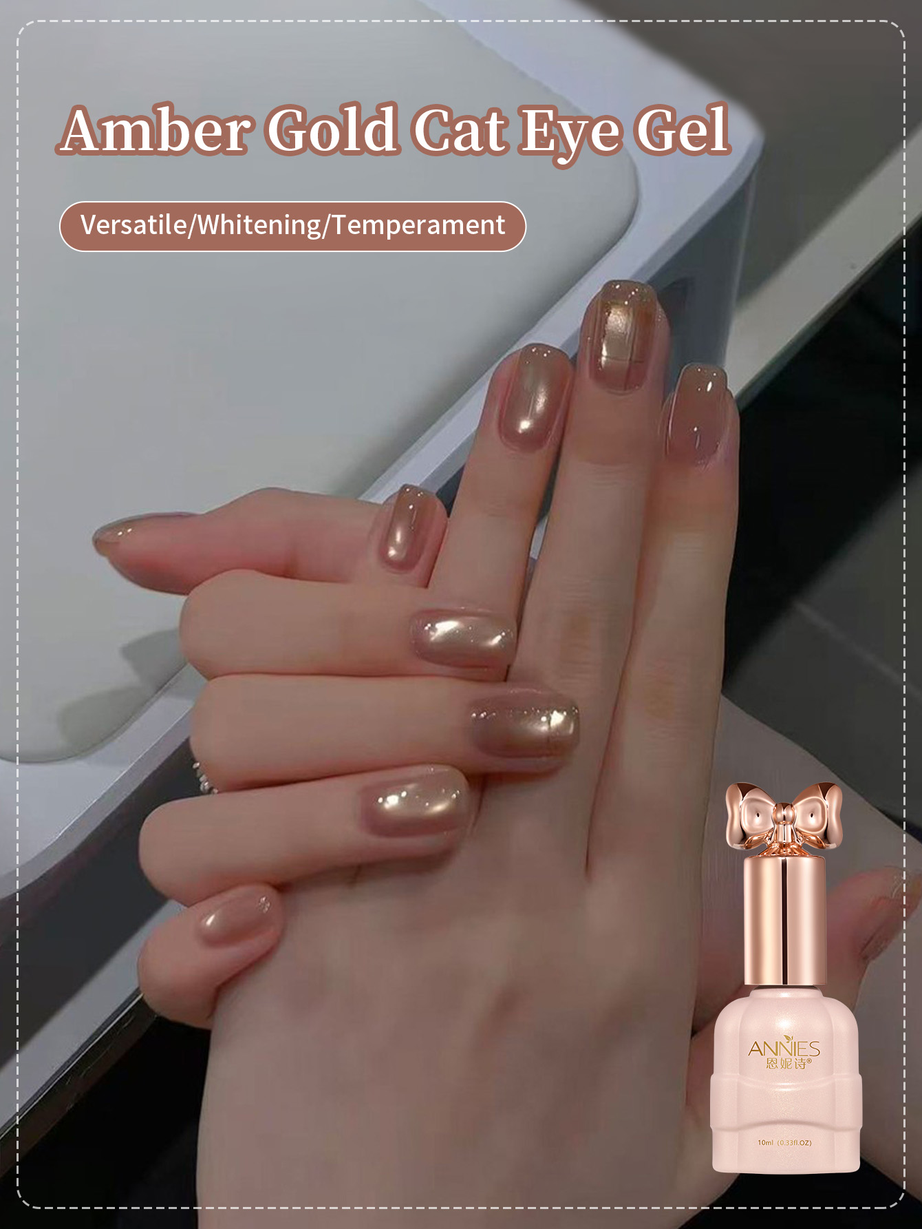 Resin Art Varnish - 10ML Altın Yansıtıcı Cam Boncuklu Kedi