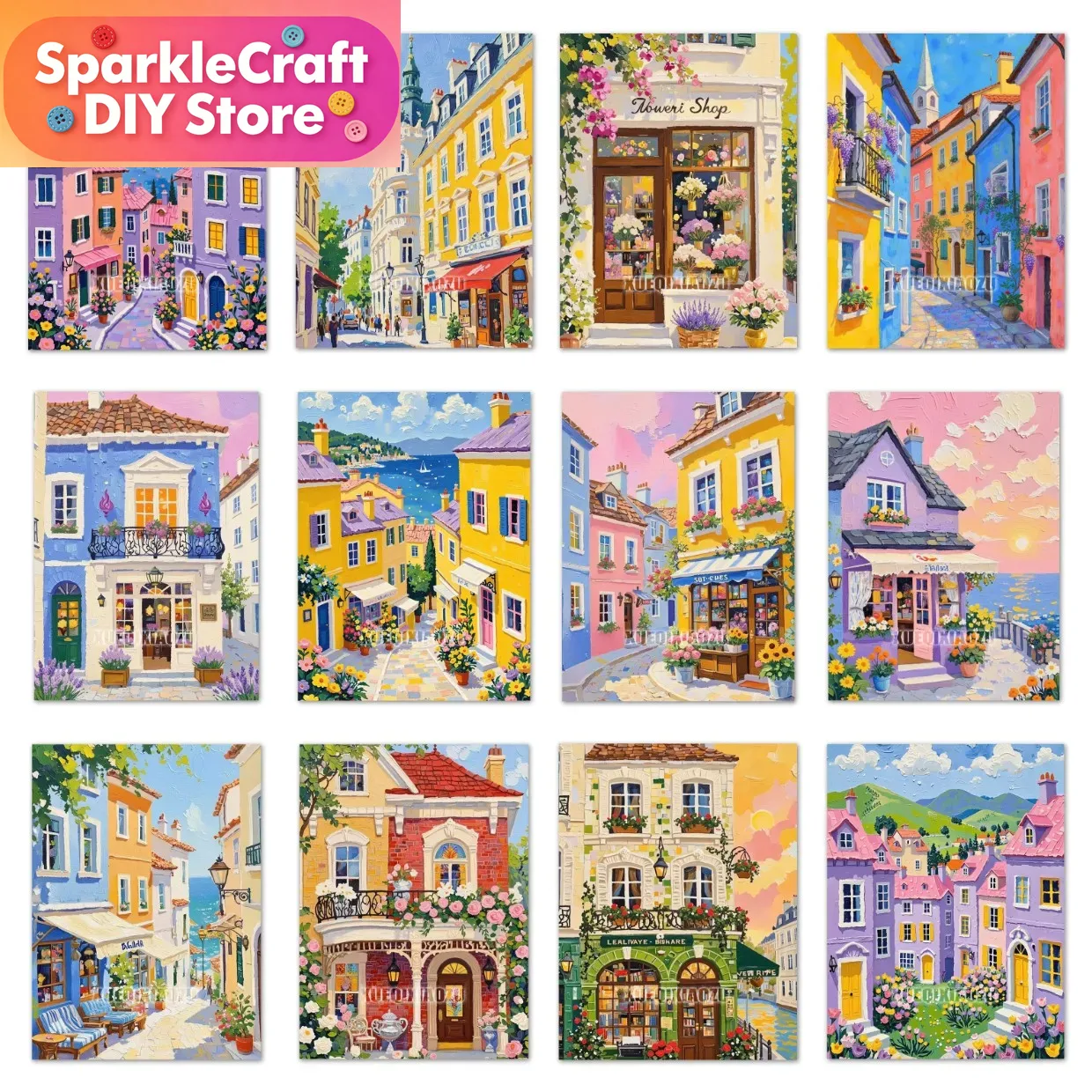 Resin Art World - Karikatür Peri Masalı Dünyası Renkli Şehir