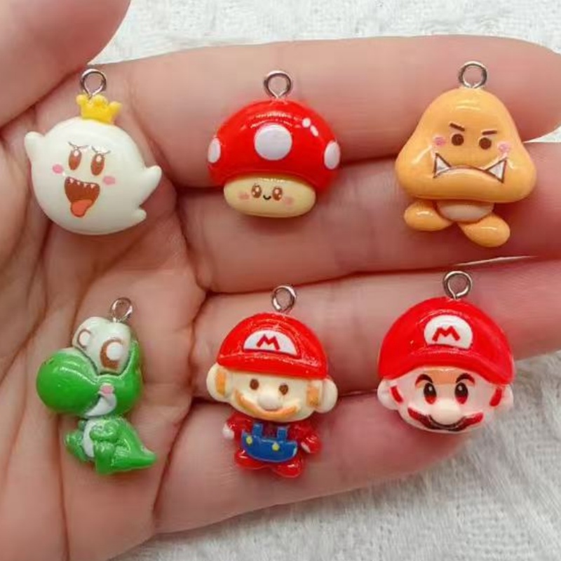 Resin Art Handmade - 10 adet reçine karikatür kolye ucu,