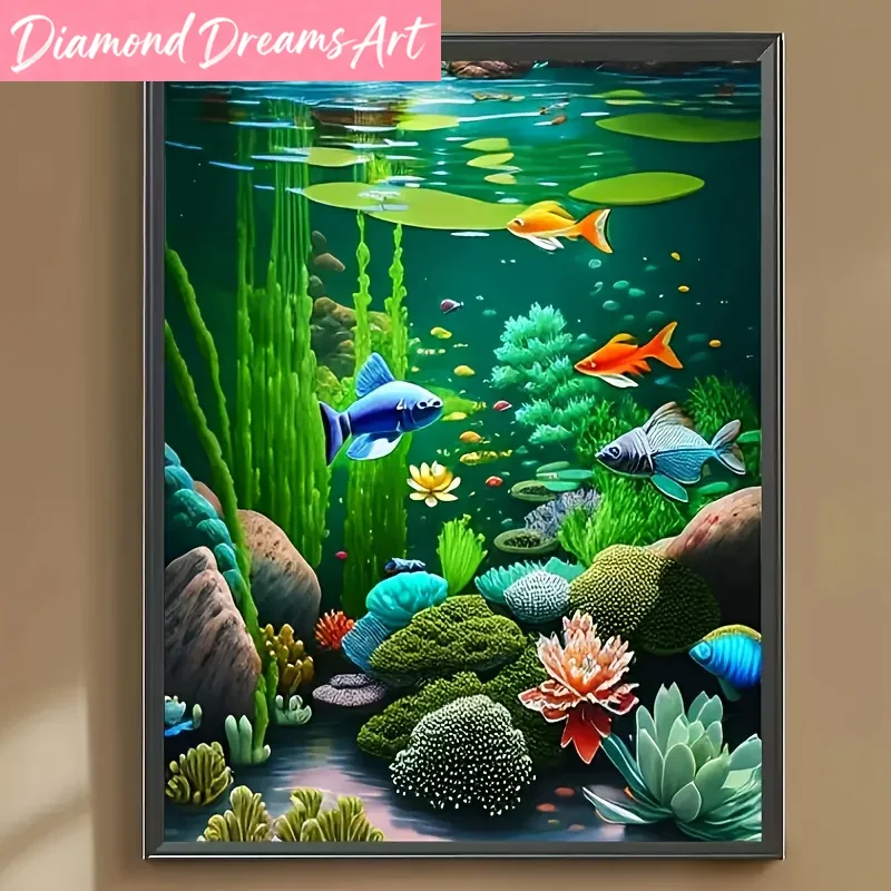 Resin Art World - Çerçevesiz, Elmas Sanat Resmi Sualtı Dünyası