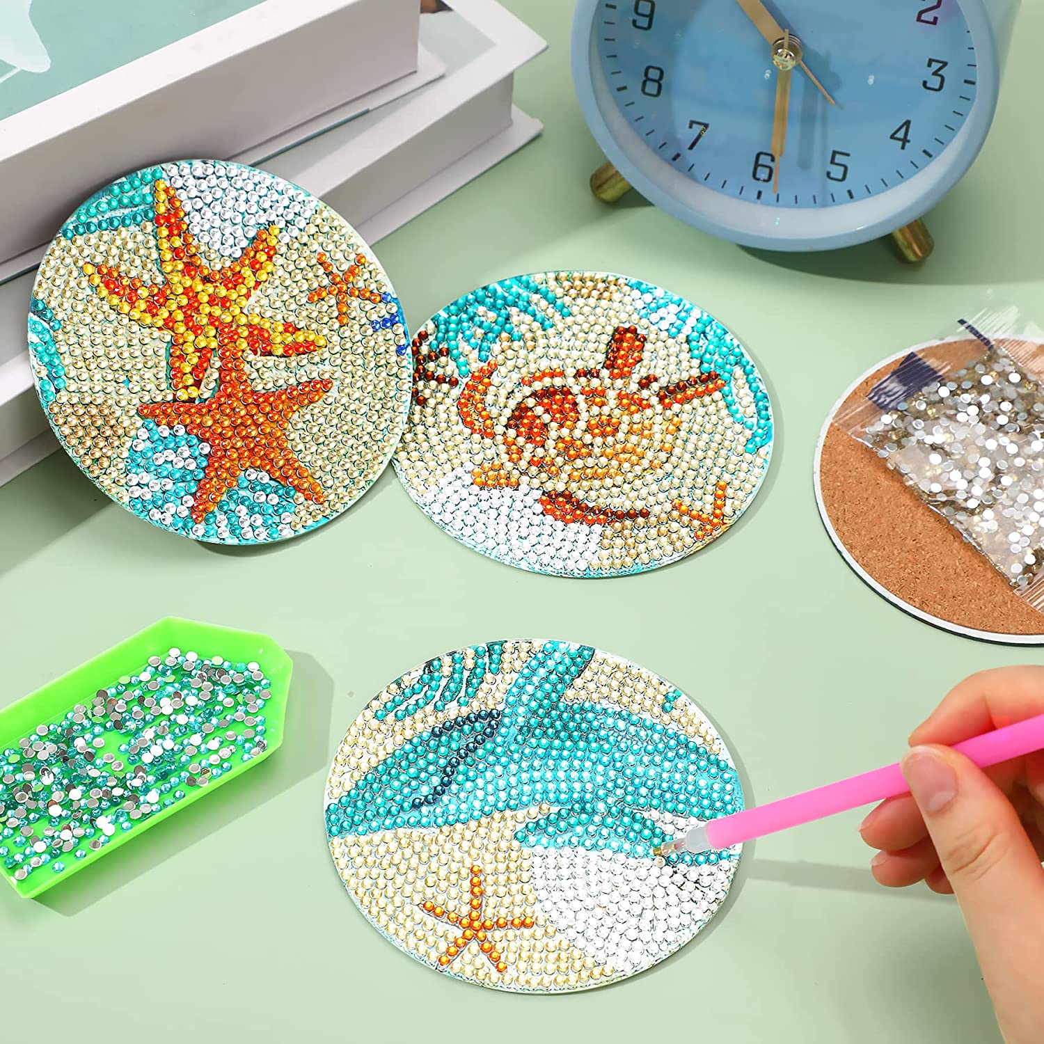 8 adet/takım DIY Elmas Boyama  - Resin Art With Wood incelemesi ve fiyatı